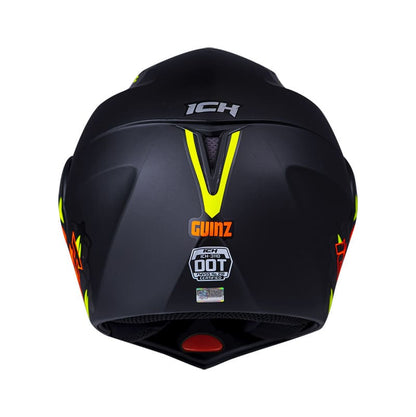 CASCO ICH ICH-3110DV GUINZ MATE NEGRO NARANJA VISOR HUMO