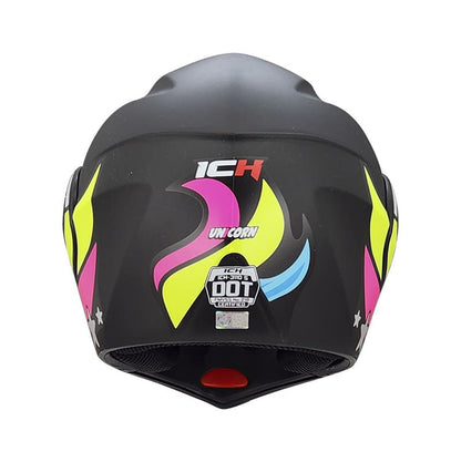 CASCO ICH ICH-3110S UNICORN MATE NEGRO FUCSIA NEON