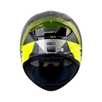 CASCO SHAFT SH-559 GINALE GRIS OSCURO AMARILLO IRIDIUM AZUL