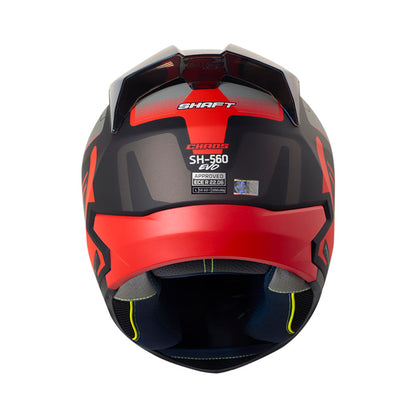 CASCO SHAFT SH-560 EVO CHAOS MATE NEGRO ROJO VISOR IRIDUM