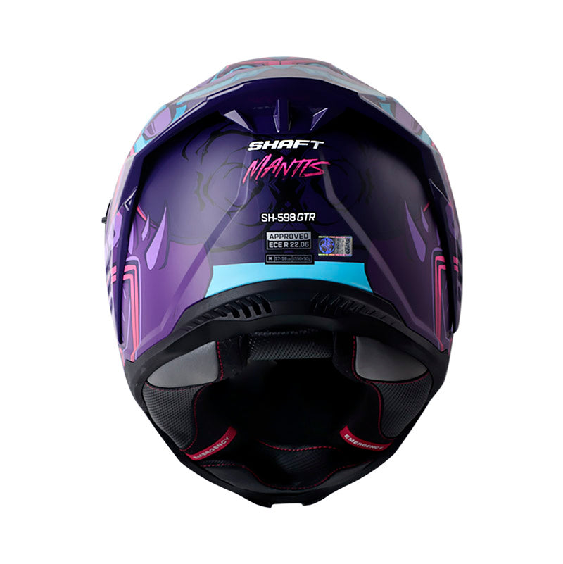 CASCO SHAFT SH-598GTR MANTIS MATE MORADO FUCSIA VISOR MORADO