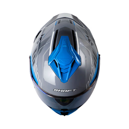 CASCO SHAFT SH-598GTR TRACER MATE GRIS AZUL VISOR IRIRIUM