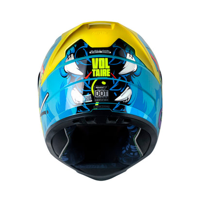 CASCO SHAFT SH-502SP VOLTAIRE AZUL AMARILLO VISOR IRIDIUM