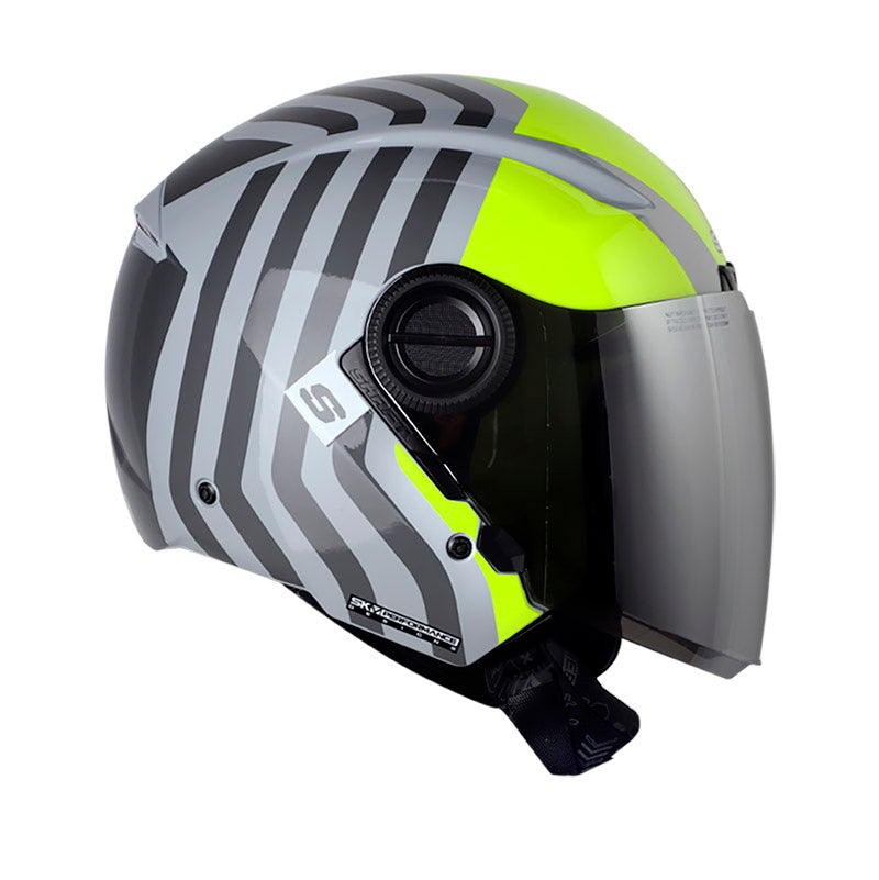 CASCO SHAFT SH-212 ABSTRACT GRIS AMARILLO NEON IRIDIUM PLATA