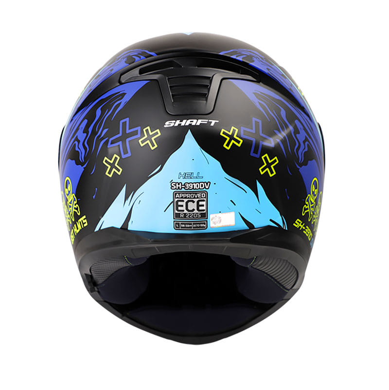 CASCO SHAFT SH-3910DV HELL MATE NEGRO AZUL VISOR HUMO