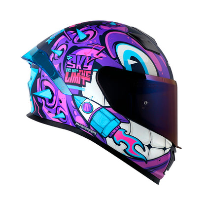 CASCO SHAFT SH-559 SKY MATE AZUL OSCURO MORADO IRIDIUM