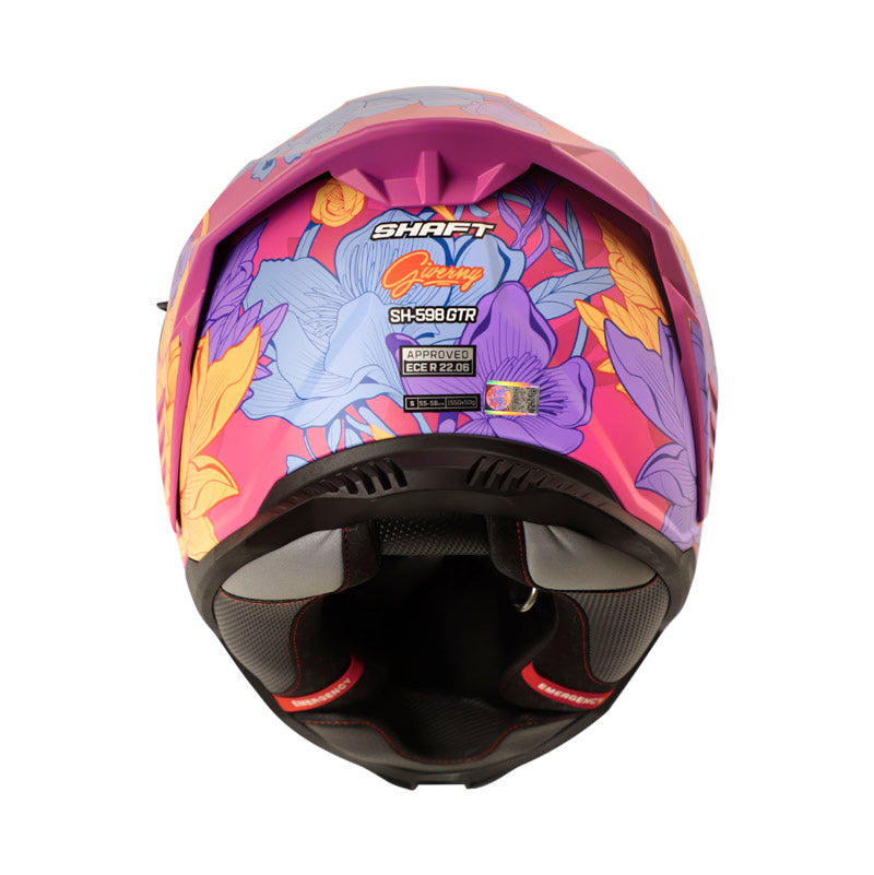 CASCO SHAFT SH-598GTR GYVERNY MORADO NARANJA VISOR FUCSIA