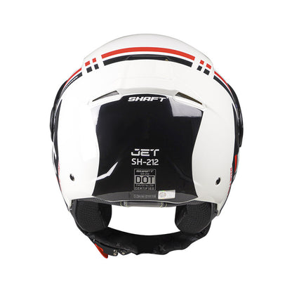 CASCO SHAFT SH-212 JET BLANCO ROJO VISOR HUMO