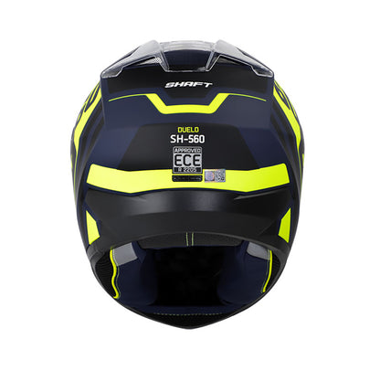 CASCO SHAFT SH-560 DUELO AZUL NAVY AMARILLO NEON