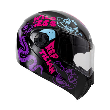 CASCO ICH ICH-3110S REPTILIAN MATE NEGRO FUCSIA NEON