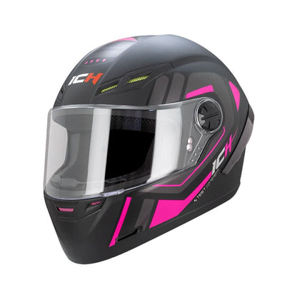 CASCO ICH ICH-501SP EZTOR MATE NEGRO FUCSIA NEON