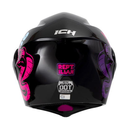 CASCO ICH ICH-3110S REPTILIAN MATE NEGRO FUCSIA NEON