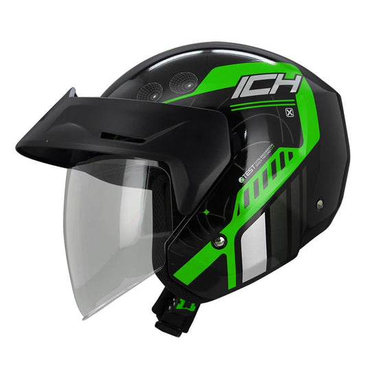 CASCO ICH ICH-101 STELARS NEGRO VERDE NEON