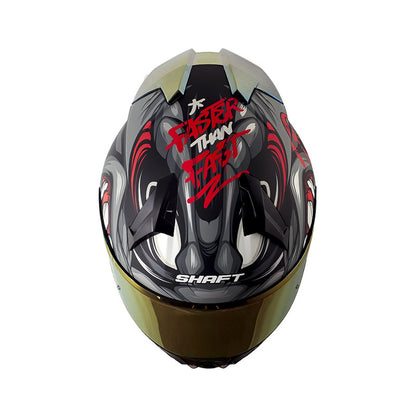 CASCO SHAFT SH-560 EVO MENFIS MATE GRIS ROJO VISOR ROJO