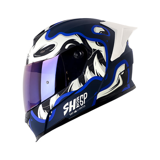 CASCO SHAFT SH-502SP DYSKULL MATE AZUL OSCURO BLANCO