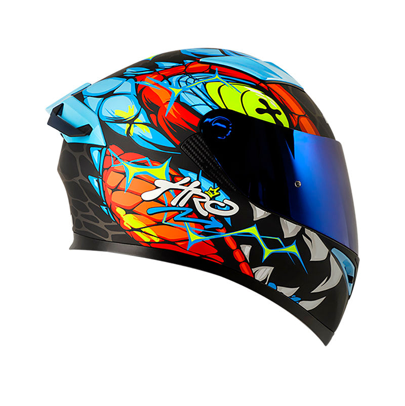 CASCO HRO HRO-514DV GATOR MATE NEGRO AZUL VISOR IRIDIUM