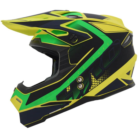 CASCO HRO HRO-MX03 NEBULO MATE NEGRO VERDE NEON