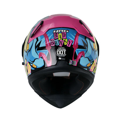 CASCO HRO HRO-3400DV EVO BAD BUNNY AZUL FUCSIA VISOR IRIDIUM