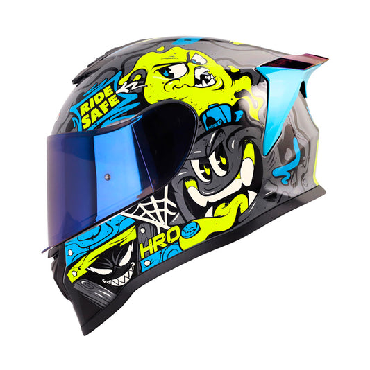 CASCO HRO HRO-506SP MISTERY GRIS OSCURO AMARILLO NEON