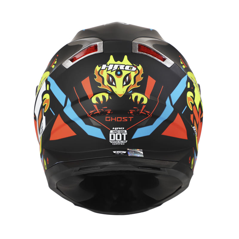 CASCO HRO HRO-508 GHOST MATE NEGRO NARANJA NEON