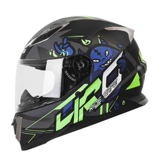 CASCO HRO HRO-508 GHOST MATE NEGRO VERDE NEON