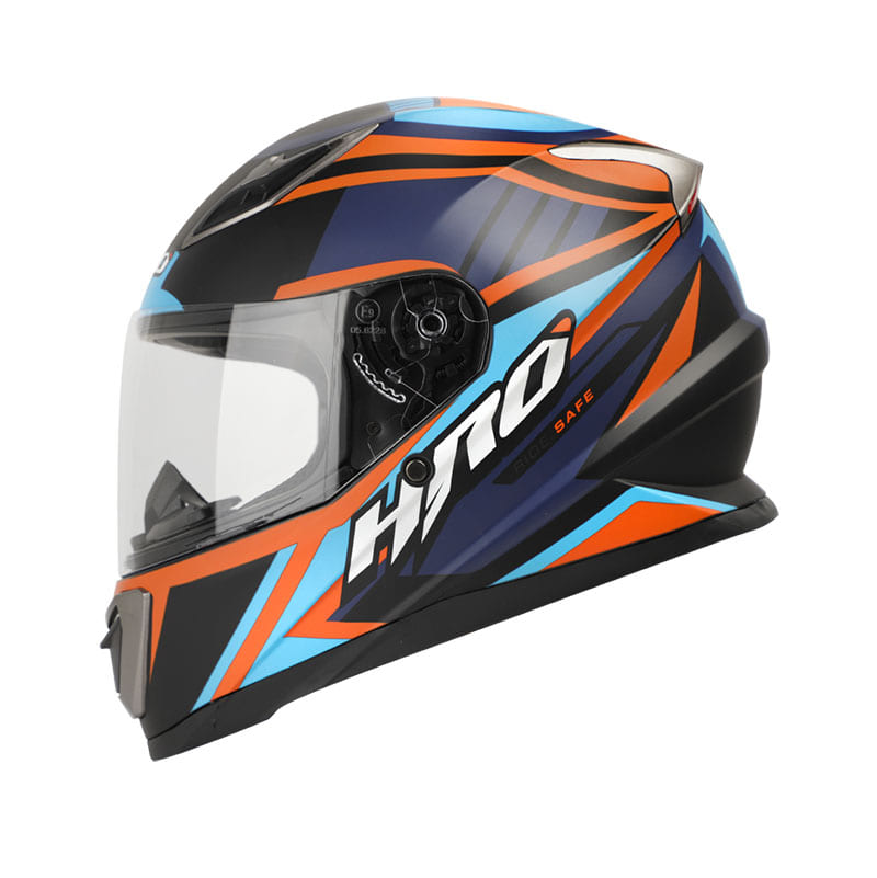 CASCO HRO HRO-508 RETO MATE NEGRO NARANJA NEON