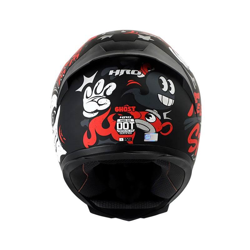 CASCO HRO HRO-511 GHOST MATE NEGRO ROJO VISOR HUMO