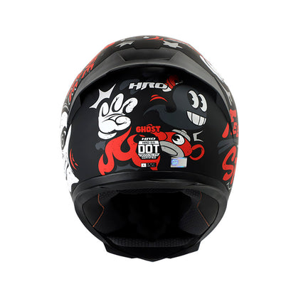 CASCO HRO HRO-511 GHOST MATE NEGRO ROJO VISOR HUMO