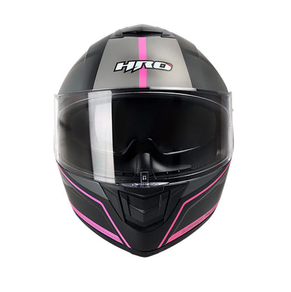 CASCO HRO HRO-518DV ZORA MATE NEGRO FUCSIA NEON