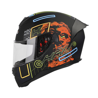 CASCO HRO HRO-511 VAPORWAVE MATE NEGRO AMARILLO NEON