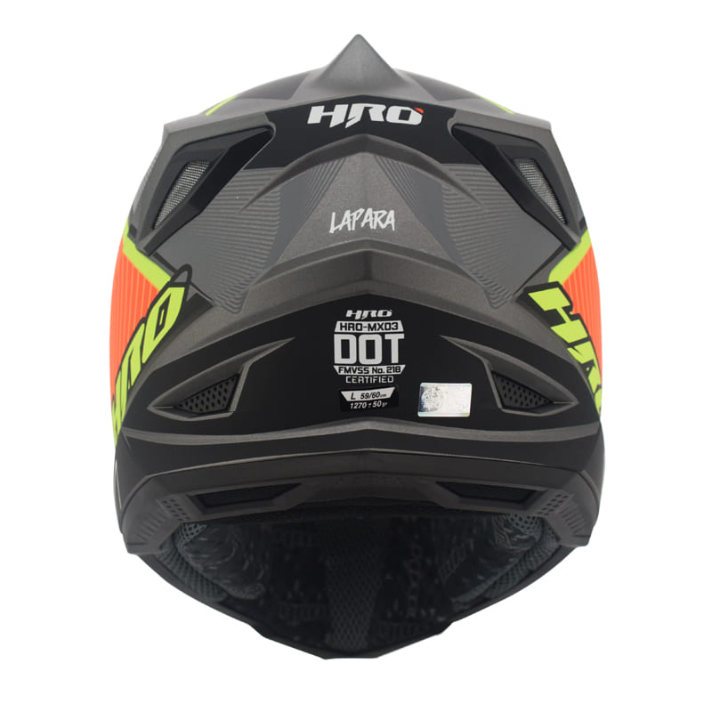 CASCO HRO HRO-MX03 LAPARA MATE NEGRO NARANJA NEON