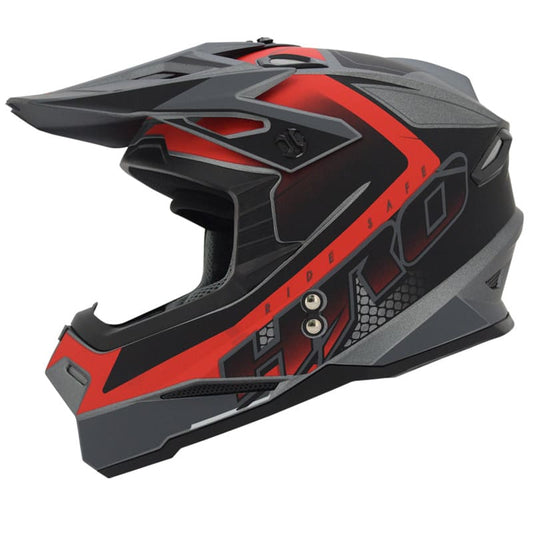 CASCO HRO HRO-MX03 NEBULO MATE NEGRO ROJO