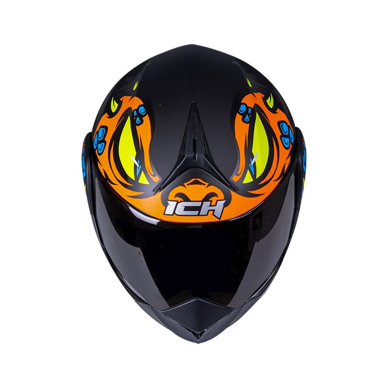 CASCO ICH ICH-3110DV GUINZ MATE NEGRO NARANJA VISOR HUMO