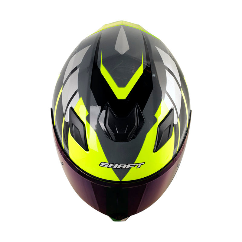 CASCO SHAFT SH-559 GINALE GRIS OSCURO AMARILLO IRIDIUM AZUL