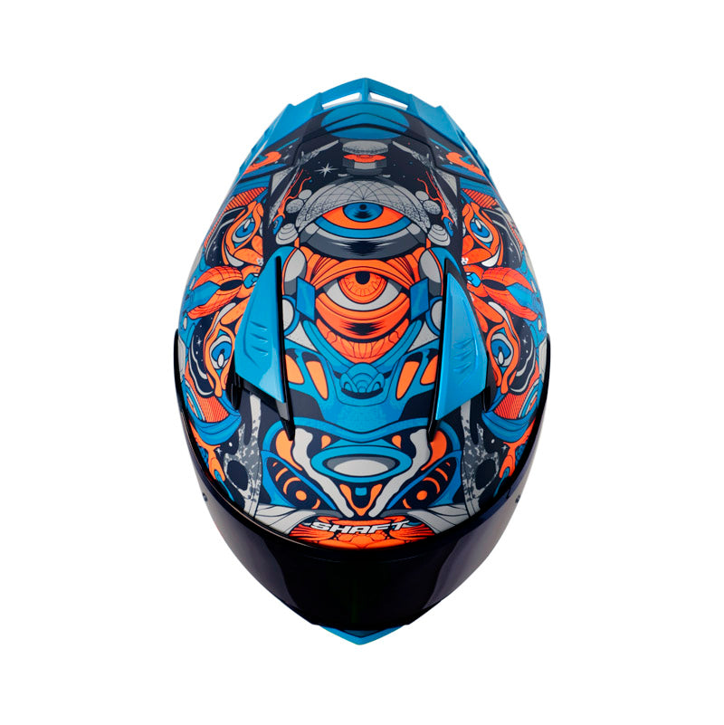 CASCO SHAFT SH-590SR ARS NOTORIA MATE AZUL OSCURO NARANJA