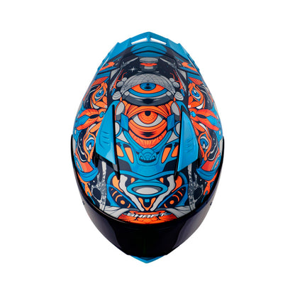 CASCO SHAFT SH-590SR ARS NOTORIA MATE AZUL OSCURO NARANJA