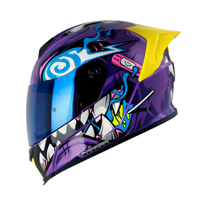 CASCO SHAFT SH-502SP VOLTAIRE MORADO AZUL VISOR MORADO