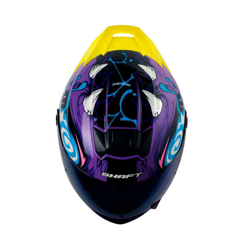 CASCO SHAFT SH-502SP VOLTAIRE MORADO AZUL VISOR MORADO