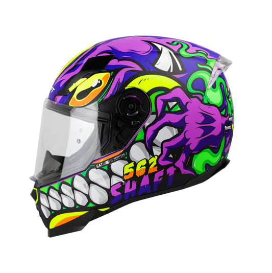 CASCO SHAFT SH-562 VIRUHZ LETAL MATE MORADO NEON VERDE NEON