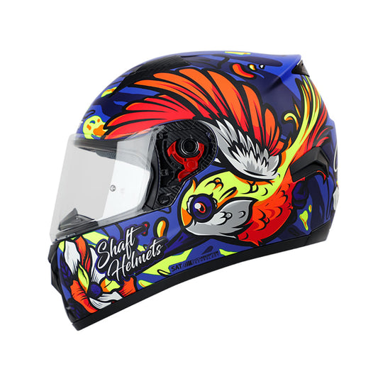 CASCO SHAFT SH-581EVO COLIBRI MATE AZUL AMARILLO NEON