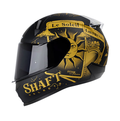 CASCO SHAFT SH-560 TAROT MATE NEGRO DORADO SMOKE