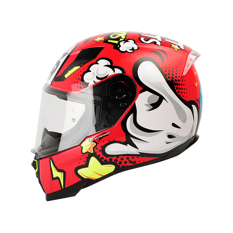 CASCO SHAFT SH-562 CARTOON ROJO NEGRO