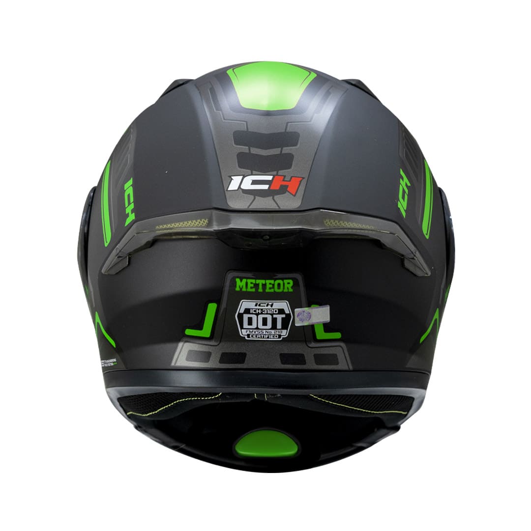 CASCO ICH ICH-3120DV METEOR MATE NEGRO VERDE NEON