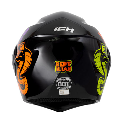 CASCO ICH ICH-3110S REPTILIAN NEGRO NARANJA NEON