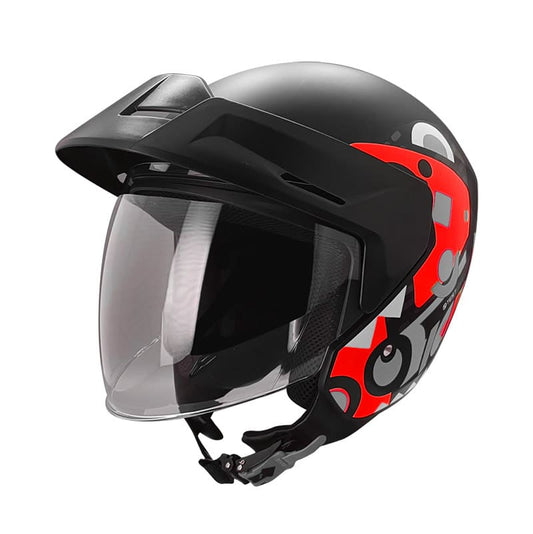 CASCO ICH ICH-101 SHAPES MATE NEGRO ROJO