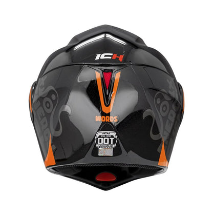 CASCO ICH ICH-3110DV WORDS NEGRO NARANJA NEON