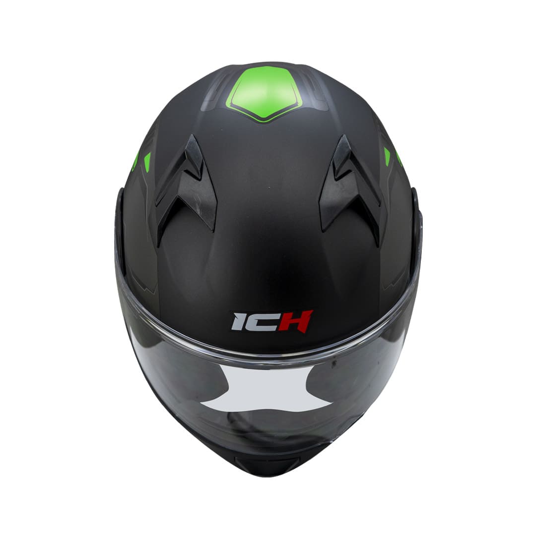 CASCO ICH ICH-3120DV METEOR MATE NEGRO VERDE NEON