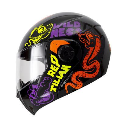 CASCO ICH ICH-3110S REPTILIAN NEGRO NARANJA NEON