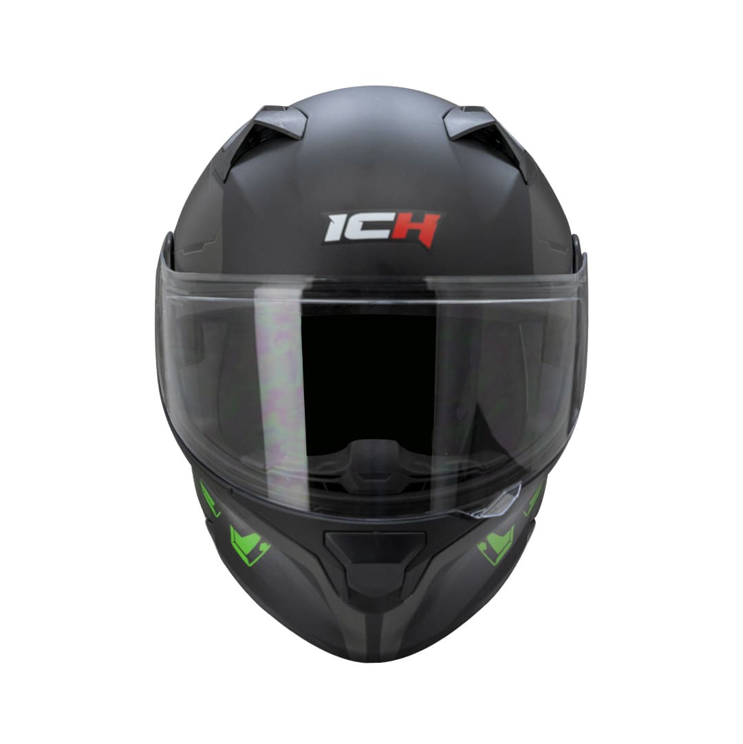 CASCO ICH ICH-3120DV METEOR MATE NEGRO VERDE NEON