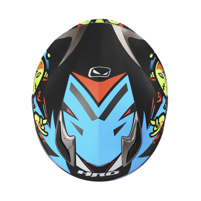 CASCO HRO HRO-508 GHOST MATE NEGRO NARANJA NEON